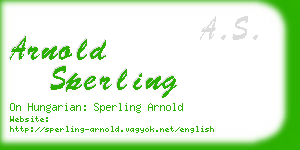 arnold sperling business card